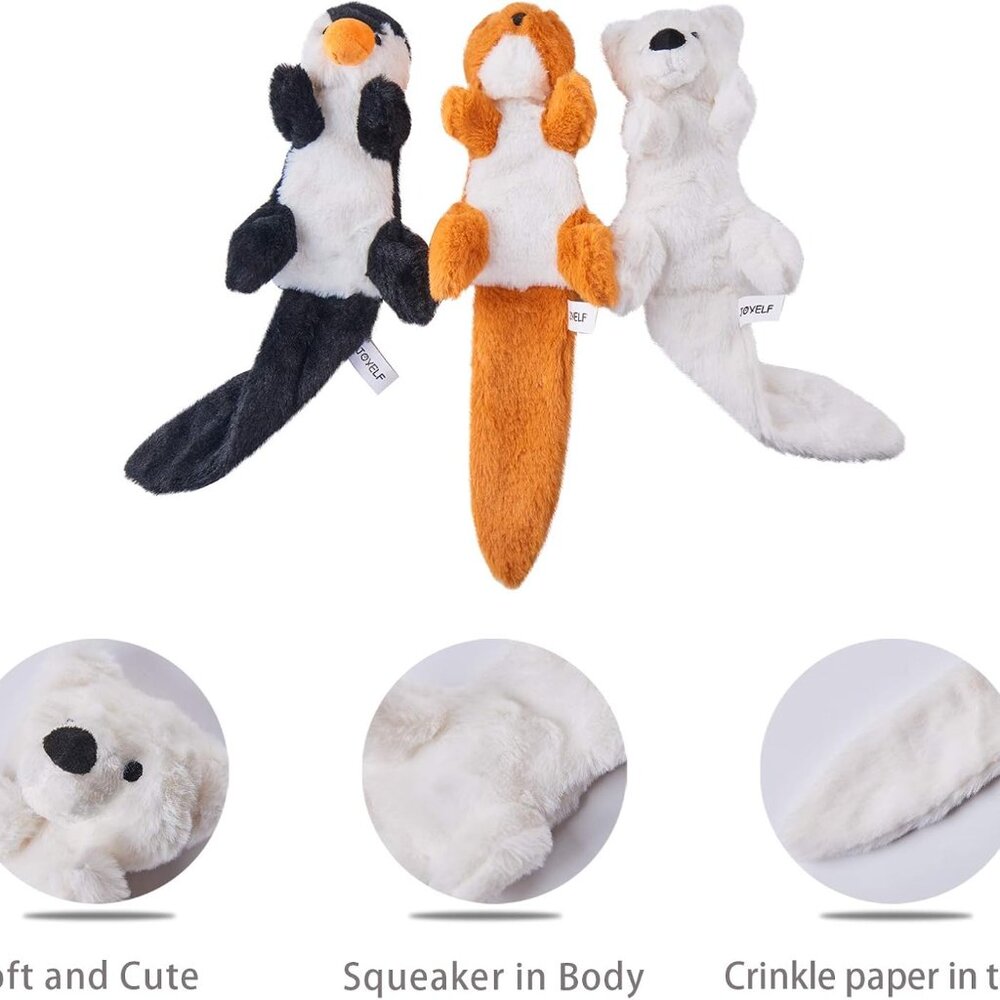 Plush Squeaky Toys for Medium and Large Dogs - No Stuffing, Durable Interactive - Picture 4 of 8